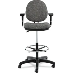 Discount Interval Series Swivel Task Stool, Tone-On-Tone Fabric, Graphite Gray Office Furniture & Lighting