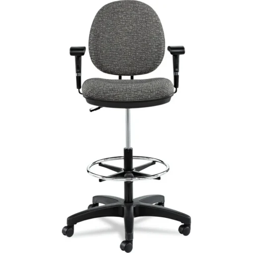 Discount Interval Series Swivel Task Stool, Tone-On-Tone Fabric, Graphite Gray Office Furniture & Lighting