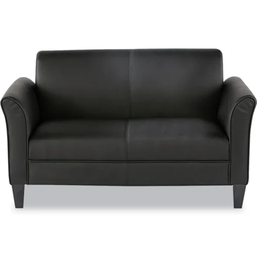 New ALERL22LS10B Reception Lounge Sofa Series 55.5 in. x 31.5 in. x 33.07 in. 2-Cushion Loveseat - Black Office Furniture & Lighting