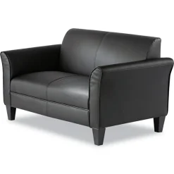 New ALERL22LS10B Reception Lounge Sofa Series 55.5 in. x 31.5 in. x 33.07 in. 2-Cushion Loveseat - Black Office Furniture & Lighting
