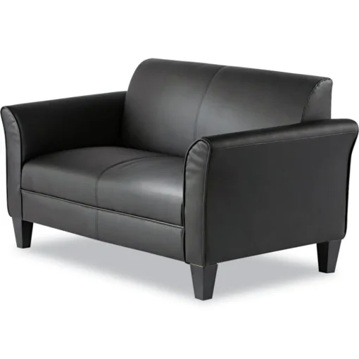 New ALERL22LS10B Reception Lounge Sofa Series 55.5 in. x 31.5 in. x 33.07 in. 2-Cushion Loveseat - Black Office Furniture & Lighting