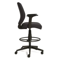 Outlet ALEWX4614 27.95 in. to 33.66 in. Seat Height Supports Up to 275 lbs. Fabric Wessex Drafting Stool - Black Office Furniture & Lighting