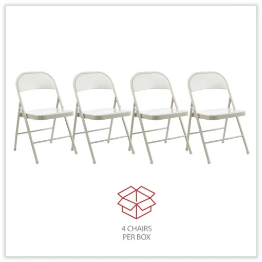 Hot Armless Steel Folding Chair Supports Up to 275 lbs. - Taupe (4/Carton) Office Furniture & Lighting