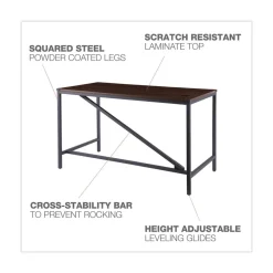 Sale Industrial Series 47.25 in. x 23.63 in. x 29.5 in. Table Desk - Modern Walnut Office Furniture & Lighting