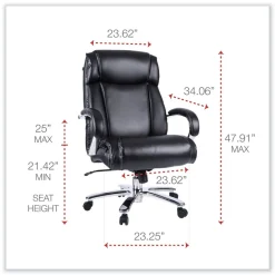 Hot Maxxis Series Big And Tall Leather Chair, Black/chrome Office Furniture & Lighting
