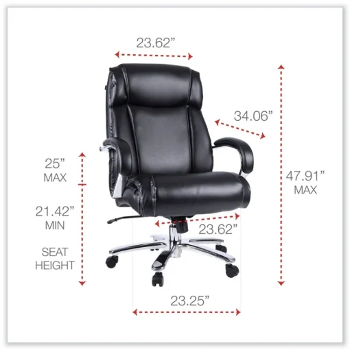 Hot Maxxis Series Big And Tall Leather Chair, Black/chrome Office Furniture & Lighting