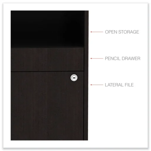 Clearance Open Office Desk Series 29.5 x 19.13 x 22.88 Legal/Letter Low File 2-Drawer Cabinet Credenza - Espresso Office Furniture & Lighting
