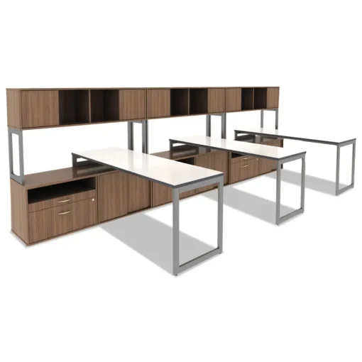 Best Open Office Desk Series 47.25 to 70.78w x 23.63d x 28.5h Adjustable O-Leg Desk Base - Silver Office Furniture & Lighting