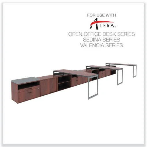 Online Open Office Desk Series 29.5 x 19.13 x 22.88 Legal/Letter Low File 2-Drawer Cabinet Credenza - Cherry Office Furniture & Lighting