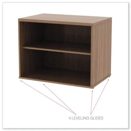 Open Office Desk Series 29.5w x 19.13d x 22.78h Low Storage Cabinet Credenza - Modern Walnut Office Furniture & Lighting