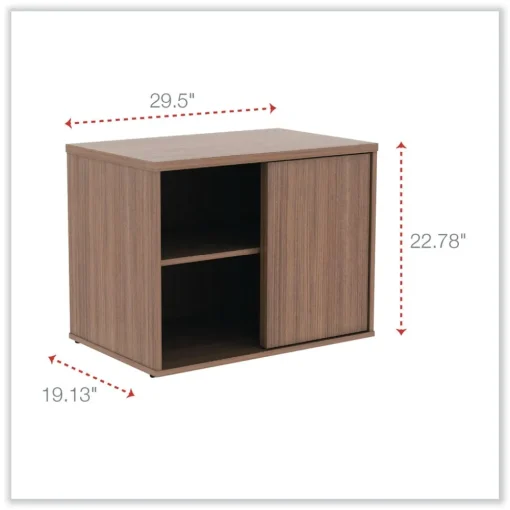Open Office Desk Series 29.5w x 19.13d x 22.78h Low Storage Cabinet Credenza - Modern Walnut Office Furniture & Lighting