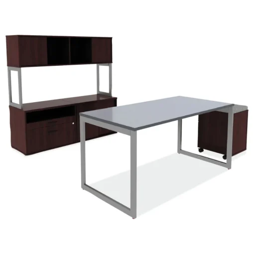 Sale Open Office Desk Series 29.5w x 19.13d x 22.78h Low Storage Cabinet Credenza - Mahogany Office Furniture & Lighting