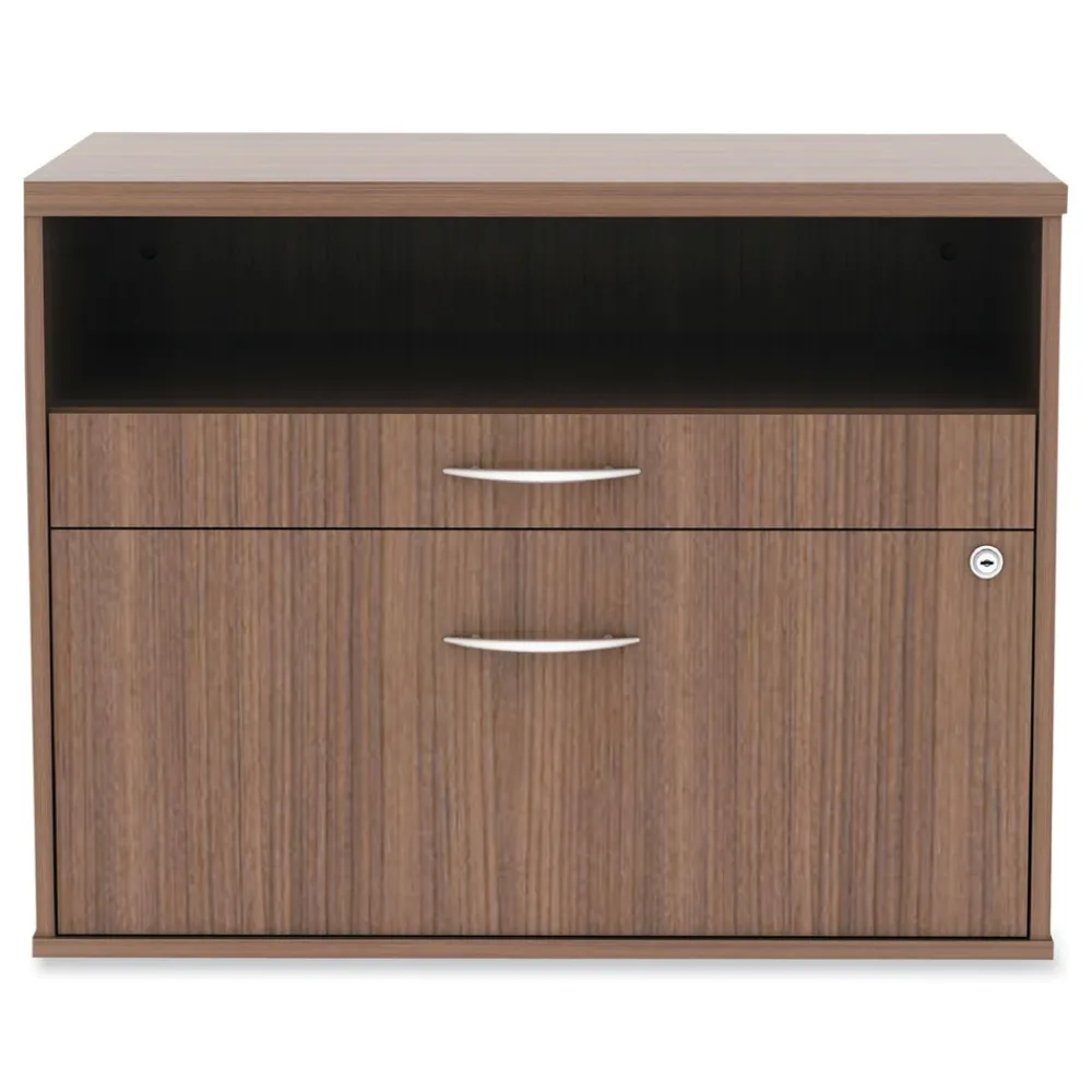 Clearance Open Office Series 29.5 in. x 19.13 in. x 22.88 in. 2-Drawer Low File Cabinet Credenza - Walnut Office Furniture & Lighting