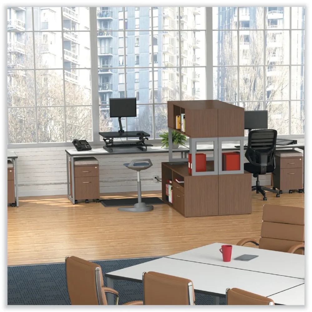 Clearance Open Office Series 29.5 in. x 19.13 in. x 22.88 in. 2-Drawer Low File Cabinet Credenza - Walnut Office Furniture & Lighting