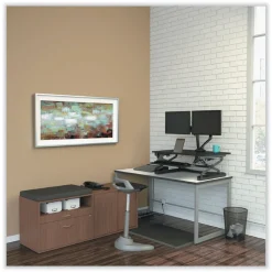 Clearance Open Office Series 29.5 in. x 19.13 in. x 22.88 in. 2-Drawer Low File Cabinet Credenza - Walnut Office Furniture & Lighting