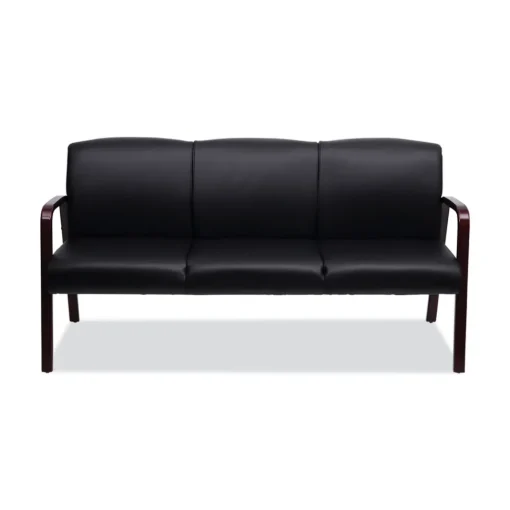 Online Reception Lounge WL Series 65.13 in. x 26.13 in. x 33 in. 3-Seat Sofa - Black Office Furniture & Lighting