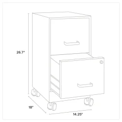 Sale Two-Drawer Mobile Vertical File 2 Letter-Size File Drawers 14.25 x 18 x 26.7 - Black Office Furniture & Lighting