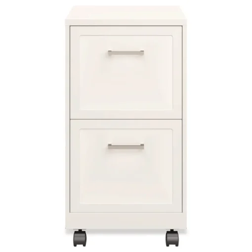 Outlet Two-Drawer Mobile Vertical File 2 Letter-Size File Drawers 14.25 x 18 x 26.7 - Pearl White Office Furniture & Lighting
