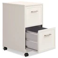 Outlet Two-Drawer Mobile Vertical File 2 Letter-Size File Drawers 14.25 x 18 x 26.7 - Pearl White Office Furniture & Lighting