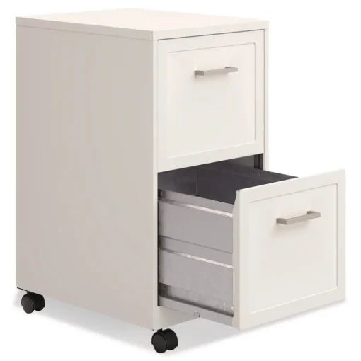 Outlet Two-Drawer Mobile Vertical File 2 Letter-Size File Drawers 14.25 x 18 x 26.7 - Pearl White Office Furniture & Lighting