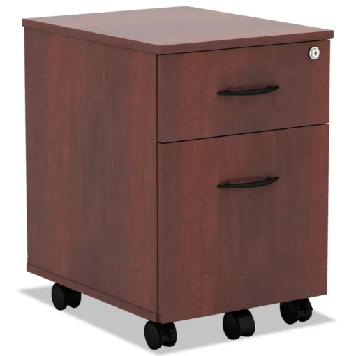 Sale Valencia Series 15.88 in. x 19.13 in. x 22.88 in. Legal/Letter 2-Drawer Mobile Pedestal - Medium Cherry Office Furniture & Lighting