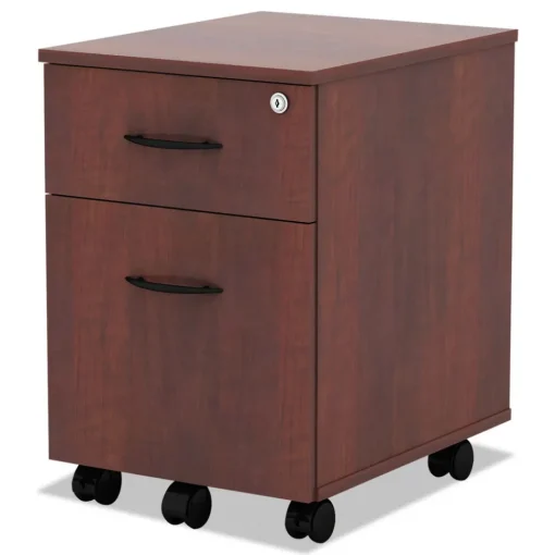 Sale Valencia Series 15.88 in. x 19.13 in. x 22.88 in. Legal/Letter 2-Drawer Mobile Pedestal - Medium Cherry Office Furniture & Lighting