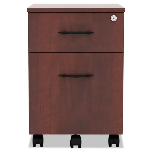 Sale Valencia Series 15.88 in. x 19.13 in. x 22.88 in. Legal/Letter 2-Drawer Mobile Pedestal - Medium Cherry Office Furniture & Lighting