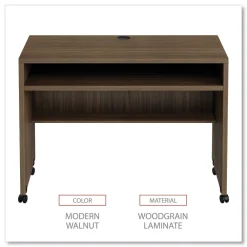 Outlet Valencia Series 41.38 in. x 23.63 in. x 30 in. Mobile Workstation Desk - Modern Walnut Office Furniture & Lighting