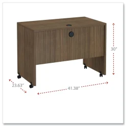 Outlet Valencia Series 41.38 in. x 23.63 in. x 30 in. Mobile Workstation Desk - Modern Walnut Office Furniture & Lighting