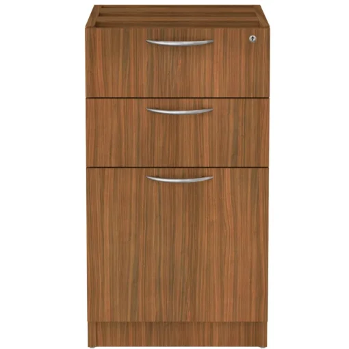 Sale VA532822WA 15.63 in. x 20.5 in. x 28.5 in. Valencia Series 3-Drawer Full File Pedestal - Modern Walnut Office Furniture & Lighting