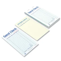 Outlet 3.6 x 6.7 Two-Part Carbonless 17-Line Guest Check Pad (2500/Carton) Paper & Printables