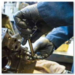 New 9.5 in. Long 3 mil Powder-Free Industrial Nitrile Gloves - Small/Black (1000/Carton) Cleaning & Janitorial Supplies