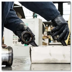 New 9.5 in. Long 3 mil Powder-Free Industrial Nitrile Gloves - Small/Black (1000/Carton) Cleaning & Janitorial Supplies