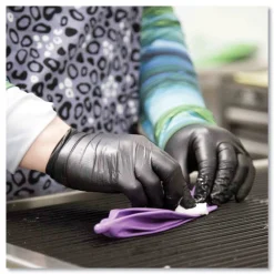 9.5 in. Long 3 mil Powder-Free Nitrile Exam Gloves - Large/Black (1000/Carton) Cleaning & Janitorial Supplies