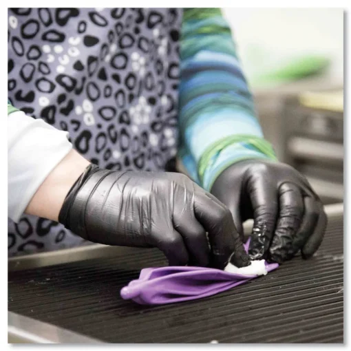 9.5 in. Long 3 mil Powder-Free Nitrile Exam Gloves - Large/Black (1000/Carton) Cleaning & Janitorial Supplies