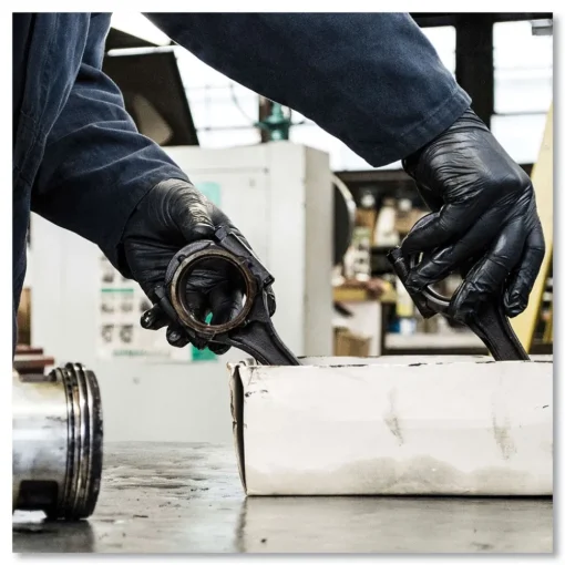 Sale 9.5 in. Long 3 mil Powder-Free Industrial Nitrile Gloves - Medium/Black (1000/Carton) Cleaning & Janitorial Supplies