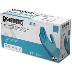 Sale 8 mil Blue Powder-Free Nitrile Exam Gloves - X-Large, Blue (500/Carton) Cleaning & Janitorial Supplies