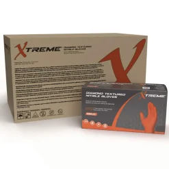 New 6 mil DT Nitrile Powder-Free Disposable Gloves - Large, Orange (1000/Carton) Cleaning & Janitorial Supplies