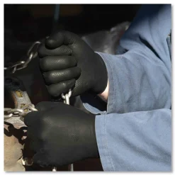 Clearance 6 mil Heavy-Duty Industrial Powder-Free Nitrile Gloves - X-Large, Black (1000/Carton) Cleaning & Janitorial Supplies