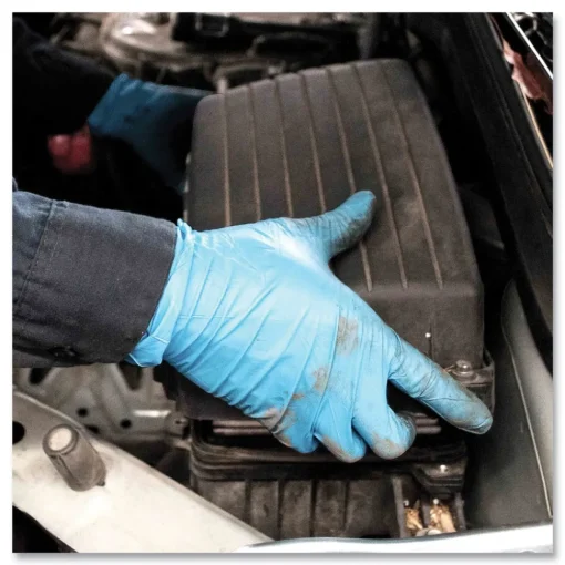 Hot 5 mil Industrial Powder-Free Nitrile Gloves - Small, Blue (1000/Carton) Cleaning & Janitorial Supplies