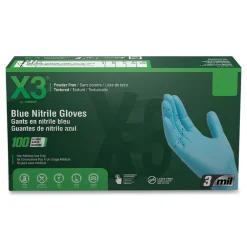 Sale 3 mil Industrial Powder-Free Nitrile Gloves - X-Large, Blue (1000/Carton) Cleaning & Janitorial Supplies