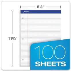 Hot 8.5 x 11.75 Narrow Rule Double Sheet Pads - White (100-Sheets/Pad) Cleaning & Janitorial Supplies