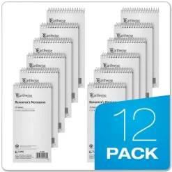 Clearance Earthwise by 4 x 8 Gregg Rule Recycled Reporter's Notepad - White Cover/White Sheets Cleaning & Janitorial Supplies