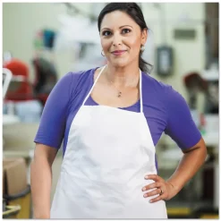 Hot 28 in. x 40 in. A20 Apron - One Size Fits All/White (100/Carton) Cooking Aprons