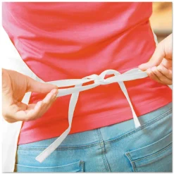 Hot 28 in. x 40 in. A20 Apron - One Size Fits All/White (100/Carton) Cooking Aprons