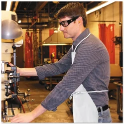 Hot 28 in. x 40 in. A20 Apron - One Size Fits All/White (100/Carton) Cooking Aprons