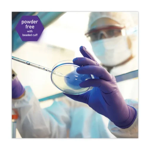 Online 6 mil Thick 9.5 in. Long Powder-Free PURPLE NITRILE Exam Gloves - Large, Purple (100/Box) Cleaning & Janitorial Supplies