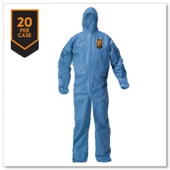 Sale A20 Breathable Particle Protection Coveralls - 4X-Large, Blue (20/Carton) Bib Overalls