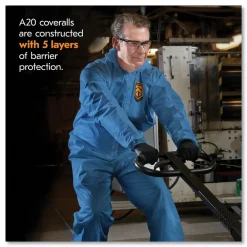 Sale A20 Breathable Particle Protection Coveralls - 4X-Large, Blue (20/Carton) Bib Overalls