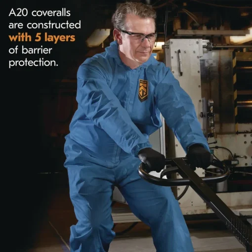 Hot A20 Breathable Particle Protection Coveralls - 3X-Large/Blue (20/Carton) Bib Overalls